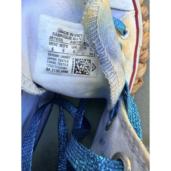 Converse Tie-Dye High Top Sneakers One If A Kind Hand Dyed M6 W8 - Picture 12 of 12